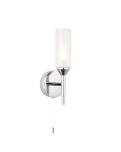 Westchester - Chrome & Clear Glass IP44 Pull Cord Bathroom Wall Light
