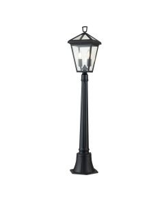 Quintiesse - Alford Place - QN-ALFORD-PLACE-4B-S-MB - Black Clear Glass 2 Light IP44 Outdoor Post Light