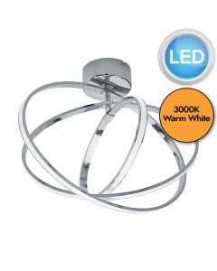 Eglo Lighting - Selvina - 96306 - LED Chrome White Flush Ceiling Light