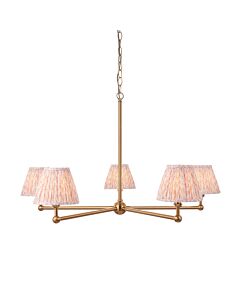 Endon Lighting - Santiago - 115012 - Aged Brass Peach 5 Light Ceiling Pendant Light