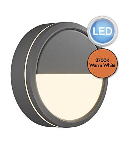 Nordlux - Ava Smart - 2019016010 - LED Grey Opal Glass IP54 Outdoor Bulkhead Light