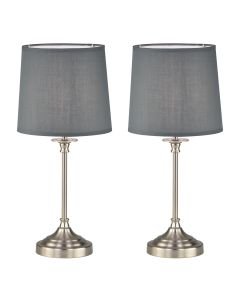 Set of 2 Chester - Brushed Nickel Lamps
