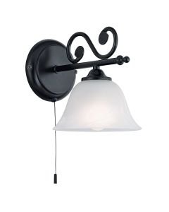 Eglo Lighting - Murcia - 91006 - Black White Glass Pull Cord Wall Light