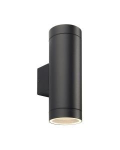 Saxby Lighting - Palin - 98438 - Black Clear Glass 2 Light IP44 Large Outdoor Wall Washer Light