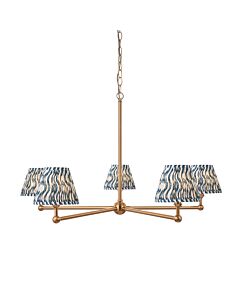 Endon Lighting - Santiago - 115006 - Aged Brass Blue 5 Light Ceiling Pendant Light