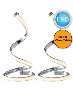 Set of 2 Spira - Polished 10W LED Table Lamps