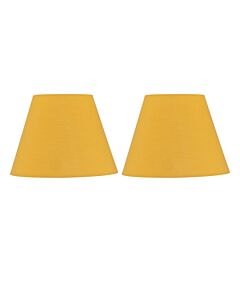 Set of 2 Ochre Cotton 20cm Diameter Tapered Lamp Shades