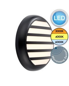 Saxby Lighting - Hero - 95550 & 95543 - LED Black Opal IP65 Dimmable Microwave Grill Bezel Outdoor Sensor Bulkhead Light