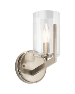 Quintiesse - Nye - QN-NYE1-CLP - Pewter Clear Glass Wall Light