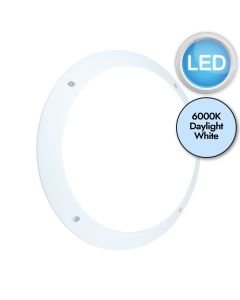 Saxby Lighting - Seran - 55691 - LED White Opal IP65 Plain Outdoor Bulkhead Light