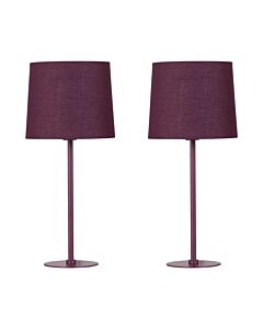 Colours - Set of 2 Burgundy 40cm Lamps