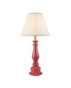 Endon Lighting - Myrtle & Ivy 25cm - 116365 - Pink Warm Brass Vintage White Table Lamp With Shade