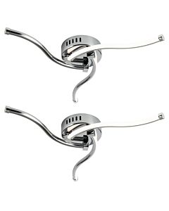 Set of 2 Ara - Chrome LED Flush Ceiling Lights