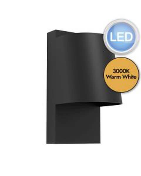 Eglo Lighting - Stagnone - 900691 - LED Black Clear Glass IP54 Outdoor Wall Light
