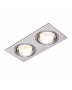 Saxby Lighting - Tetra - 52404 - Brushed Aluminium 2 Light Recessed Ceiling Downlight