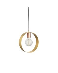 Endon Lighting - Hoop - 97664 - Brushed Brass Copper Ceiling Pendant Light