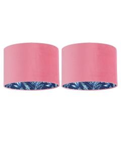 Set of 2 Flamingo - Velvet Pink Flamingo Design 30cm Pendant or Table Lamp Shades
