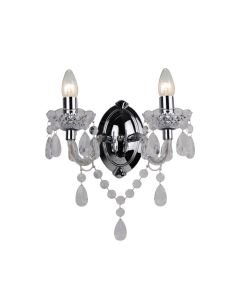 Clear Acrylic and Chrome Marie Therese Style 2 x 40W Wall Light