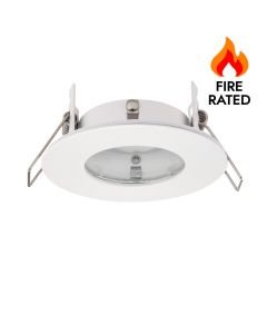 Saxby Lighting - Speculo - 79978 - White Clear Glass IP65 Round Bathroom Recessed Fire Rated Ceiling Downlight