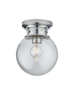 Endon Lighting - Cheswick - 96138 - Chrome Clear Glass IP44 Bathroom Ceiling Flush Light