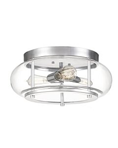 Quoizel Lighting - Trilogy - QZ-TRILOGY-F-M-BATH - Chrome Clear Glass 3 Light IP44 Bathroom Ceiling Flush Light