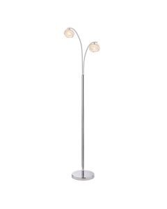 Endon Lighting - Talia - 77569 - Chrome Clear Crystal Glass 2 Light Floor Lamp