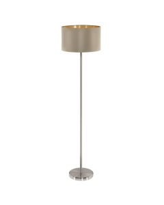 Eglo Lighting - Maserlo - 95171 - Satin Nickel Taupe Floor Lamp