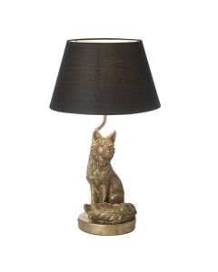 Endon Lighting - Fox - 106796 - Vintage Gold Black Table Lamp With Shade