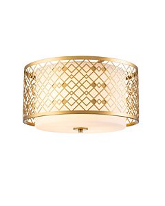 Elstead Lighting - Ziggy - ZIGGY-F-M-LG - Gold 2 Light Flush Ceiling Light
