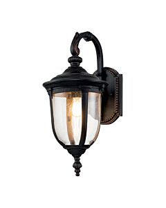 Elstead Lighting - Cleveland - CL2-M - Weathered Bronze Clear Seeded Glass IP44 Outdoor Wall Light