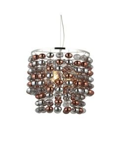 Endon Lighting - ESme - 98152 - Chrome Copper Glass 3 Light Ceiling Pendant Light