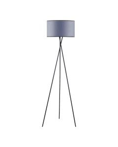 Hayley - Black Tripod Floor Lamp with Grey Shade