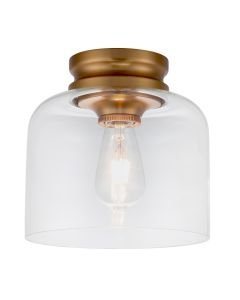 Feiss Lighting - Hounslow - FE-HOUNSLOW-F-BB - Brass Clear Glass Flush Ceiling Light