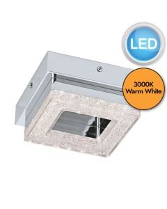 Eglo Lighting - Fradelo - 95655 - LED Chrome Clear Glass Flush Ceiling Light