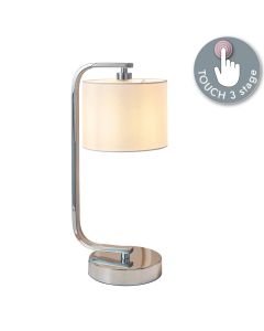 Endon Lighting - Canning - CANNING-TLCH - Chrome White Touch Table Lamp With Shade