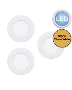 Eglo Lighting - Set of 3 Fueva 5 - 99135 - LED White Recessed Ceiling Downlights