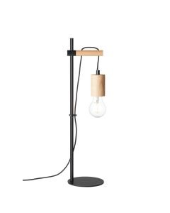 Endon Lighting - Sven - 101677 - Black Natural Wood Table Lamp