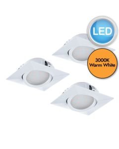 Eglo Lighting - Set of 3 Pineda - 95844 - LED White Recessed Ceiling Downlights