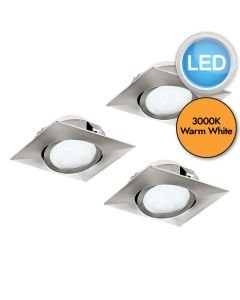 Eglo Lighting - Set of 3 Pineda - 95846 - LED Chrome Recessed Ceiling Downlights