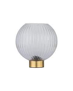Betchley - Battery Operated Satin Brass Lamp with Clear Glass