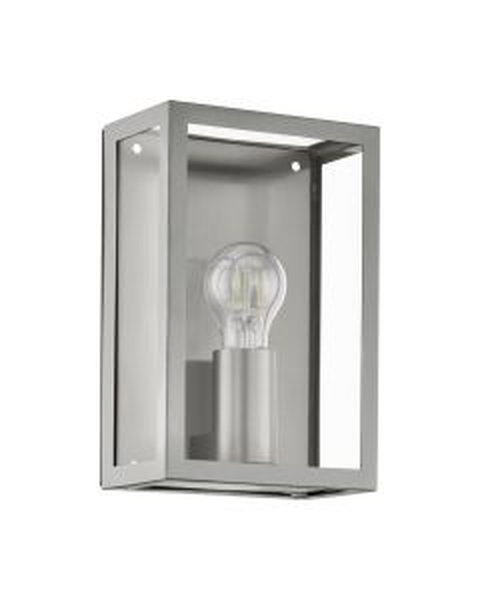 Eglo Lighting - Alamonte - 94827 - Stainless Steel Clear Glass IP44 Outdoor Half Lantern Wall Light