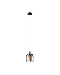 Eglo Lighting - Chisle - 43527 - Black Bronze Amber Glass Ceiling Pendant Light