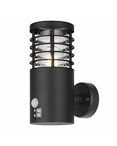 Bloom - Black IP44 Outdoor Motion Sensor Wall Light