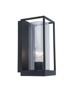 Lutec - Flair - 5288803012 - Black Clear Glass IP44 Outdoor Wall Light