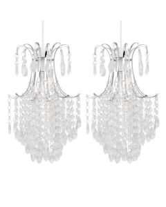Set of 2 Chandelier Style Easy Fit Ceiling Light Shades