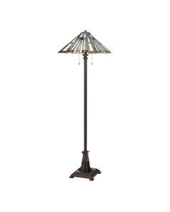 Quoizel Lighting - Maybeck - QZ-MAYBECK-FL - Valiant Bronze Tiffany Art Glass 2 Light Floor Lamp