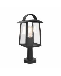 Lutec - Kelsey - 7273604012 - Black Clear Glass IP44 Outdoor Post Light