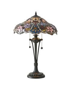 Interiors 1900 - Sullivan - 64326 - Dark Bronze Tiffany Glass 2 Light Table Lamp