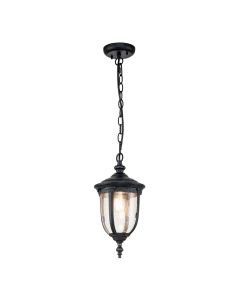 Elstead Lighting - Cleveland - CL8-S - Weathered Bronze Clear Seeded Glass IP44 Outdoor Ceiling Pendant Light