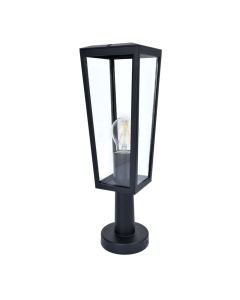 Lutec - Pine - 7196601012 - Black Clear Glass IP44 Outdoor Post Light
